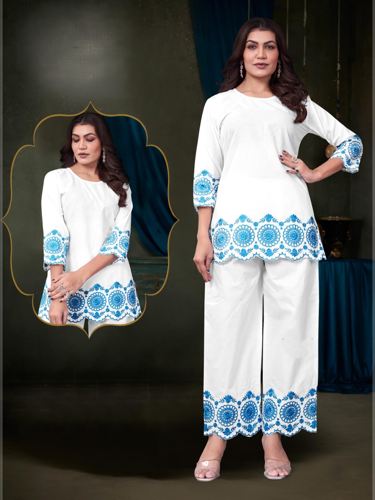 Heavy Cotton Unique Co-ord Set with Embroidery Work